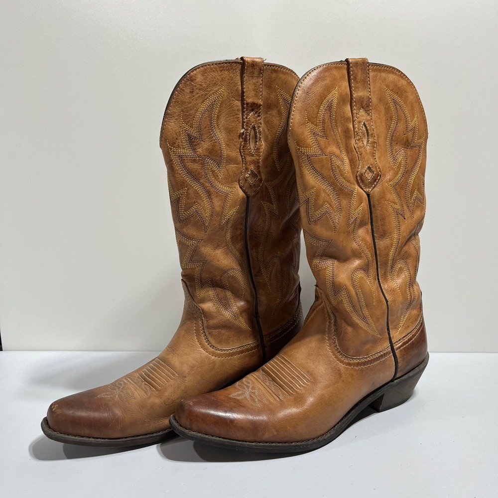 Nocona Leather Western Cowboy Boots Pointed Toe Women 7.5B Cowgirl Country Rodeo
